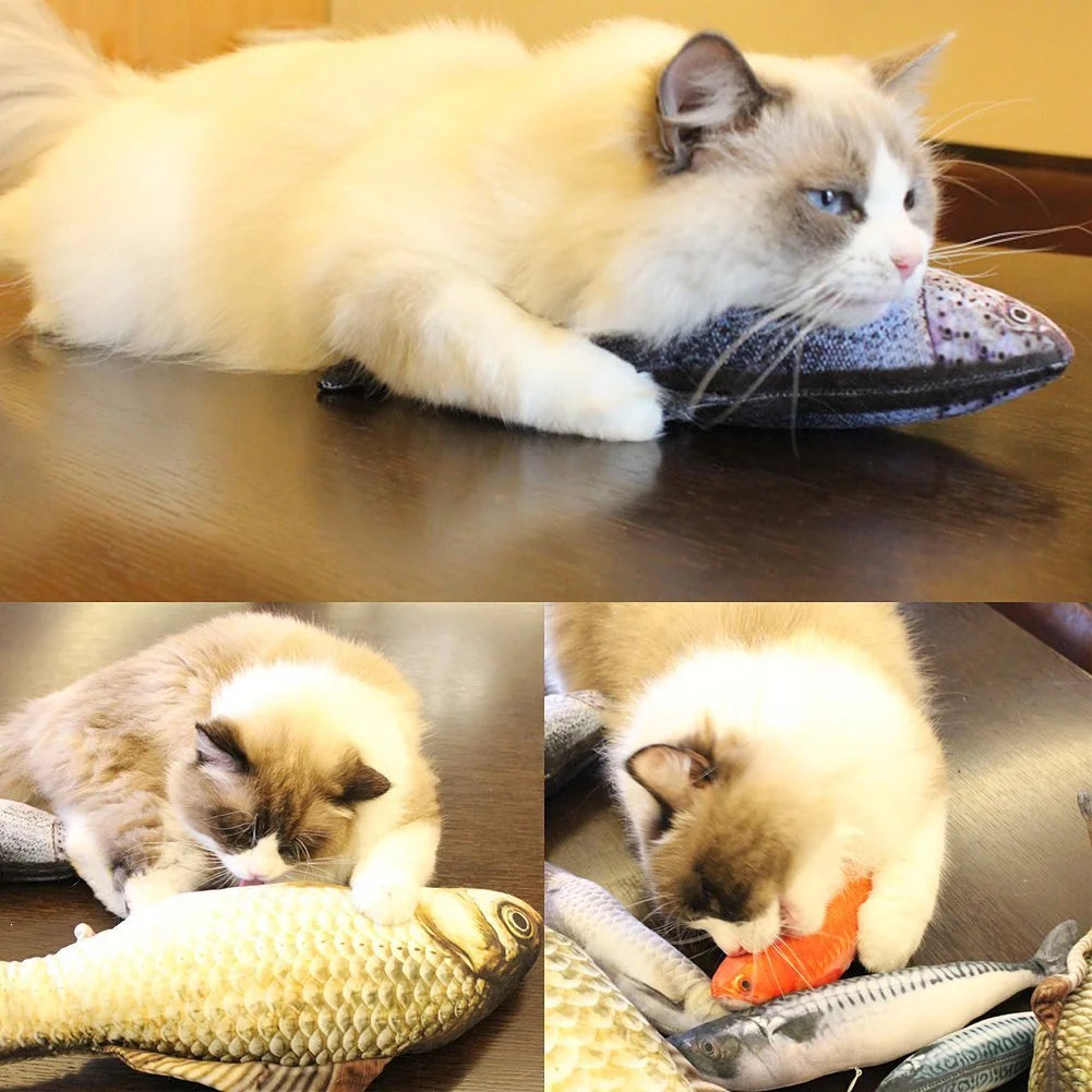 Fish Built-In Cotton Cat Toy